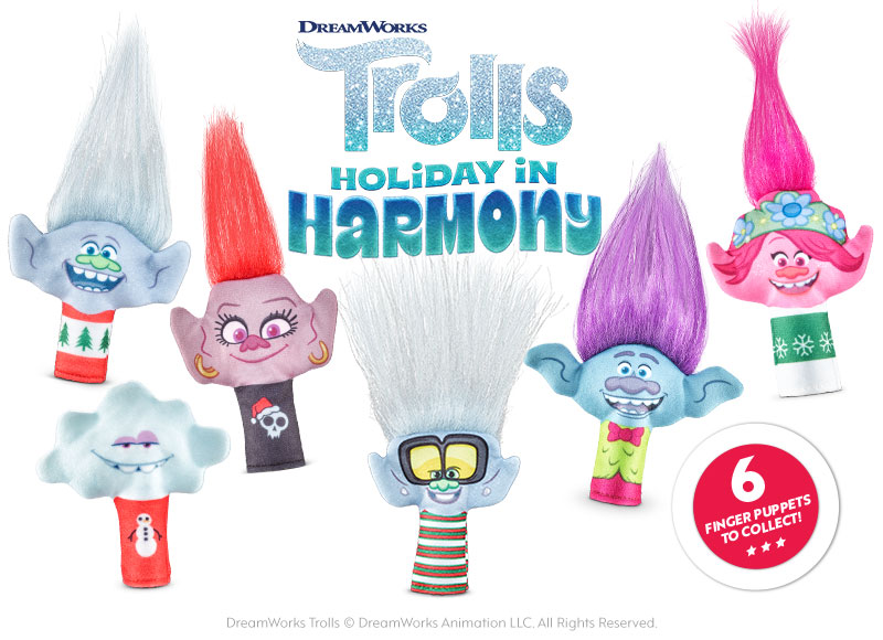 Trolls: Holiday in Harmony finger puppets