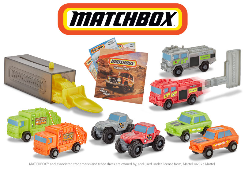 Matchbox™ toys are coming to the SONIC® Wacky Pack® Kids Meal